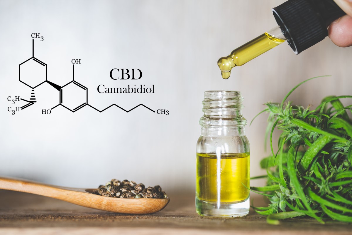 CBD - kanabidiols - eļļa un ķīmiskā formula